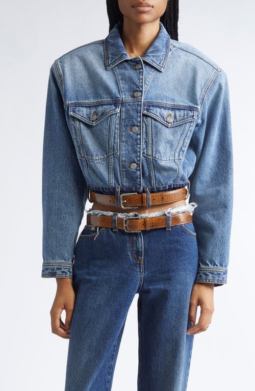 Julie Kegels Venim Belted Denim Button-up Shirt In Blue