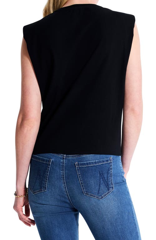 Shop Nzt By Nic+zoe Power Shoulder Tank Top In Black Onyx