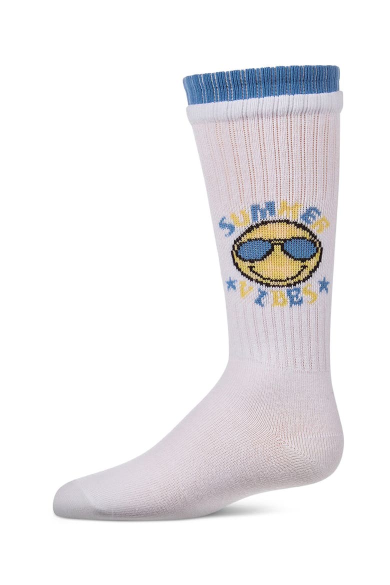 Summer Vibes  Knee High Sock with Faux-Layer Cuffs, Main, color, Blue