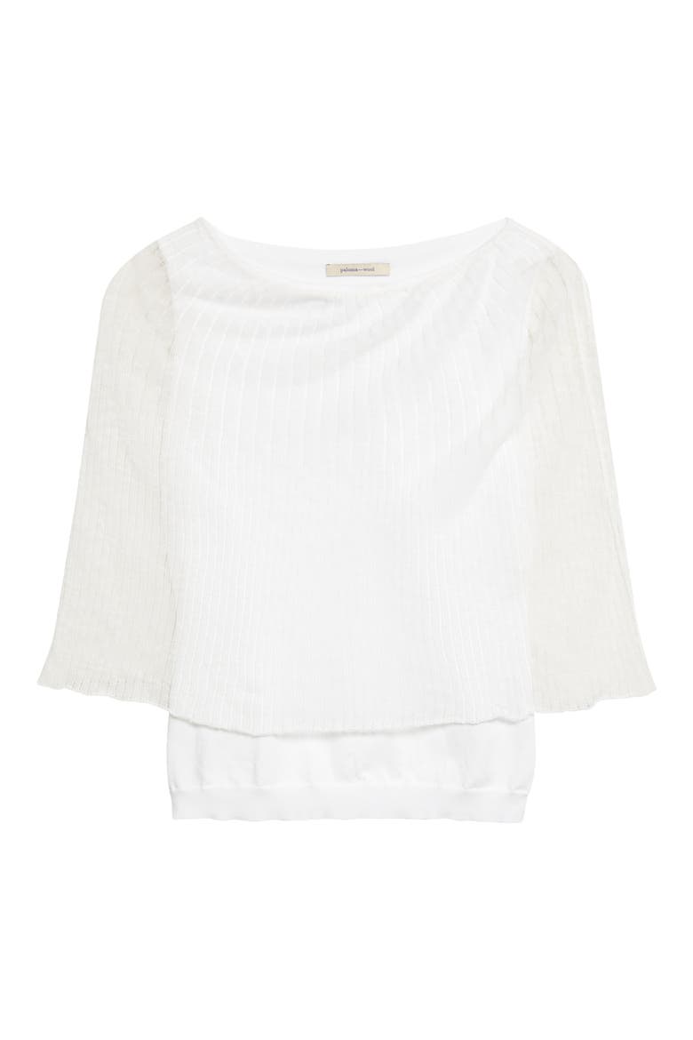 Saphira Layered Cotton & Hemp Sweater, Alternate, color, 010 - OFF-WHITE