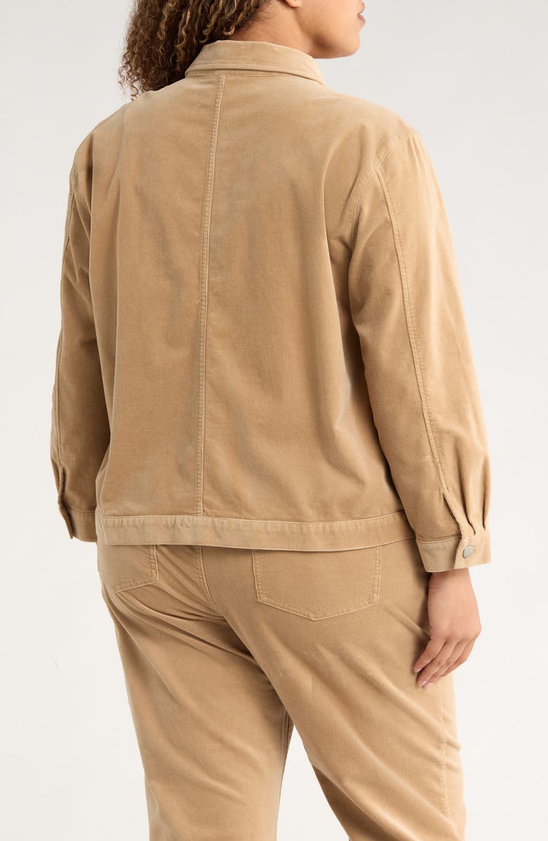 Eileen Fisher Classic Collar Corduroy Jacket, Alternate, color, Biscuit