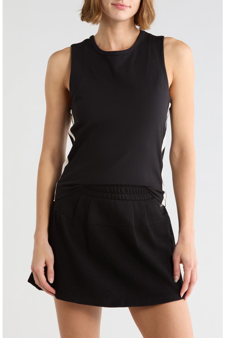 Side Stripe Crewneck Tank, Main, color, BLK/ EGGNOG
