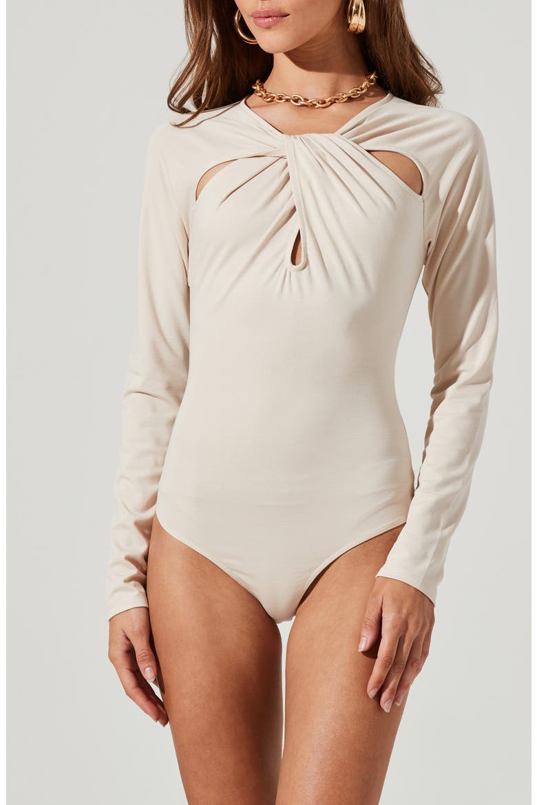 the Label Cutout Bodysuit, Alternate, color, BONE