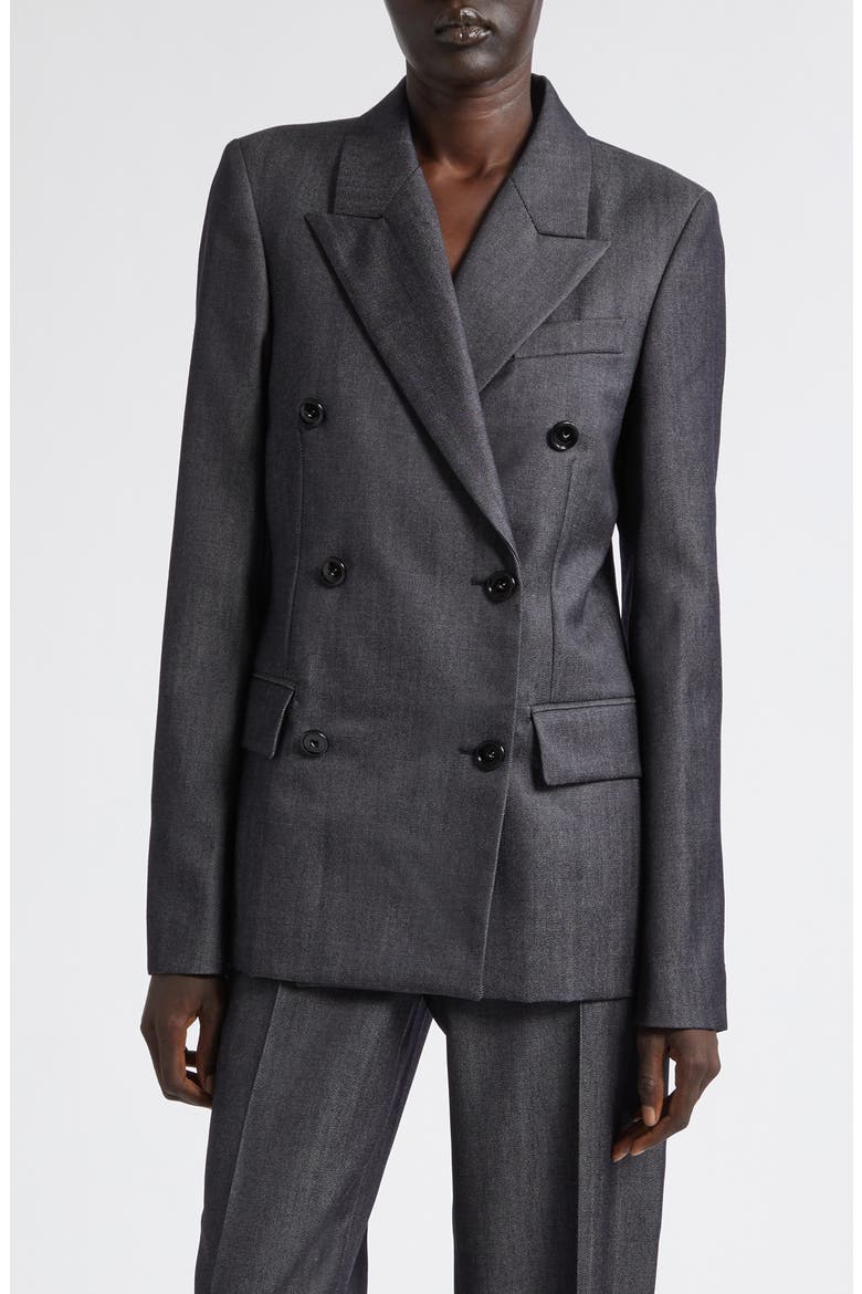 Double Breasted Wool Twill Jacket, Main, color, 4100 NAVY