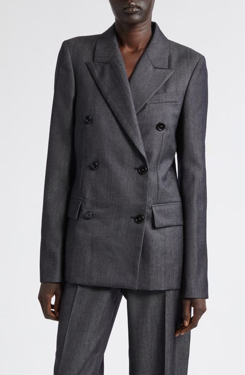 Double Breasted Wool Twill Jacket