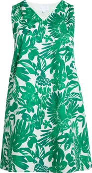 SUGARLIPS Masey Tropical Lerry Cotton Shift Minidress