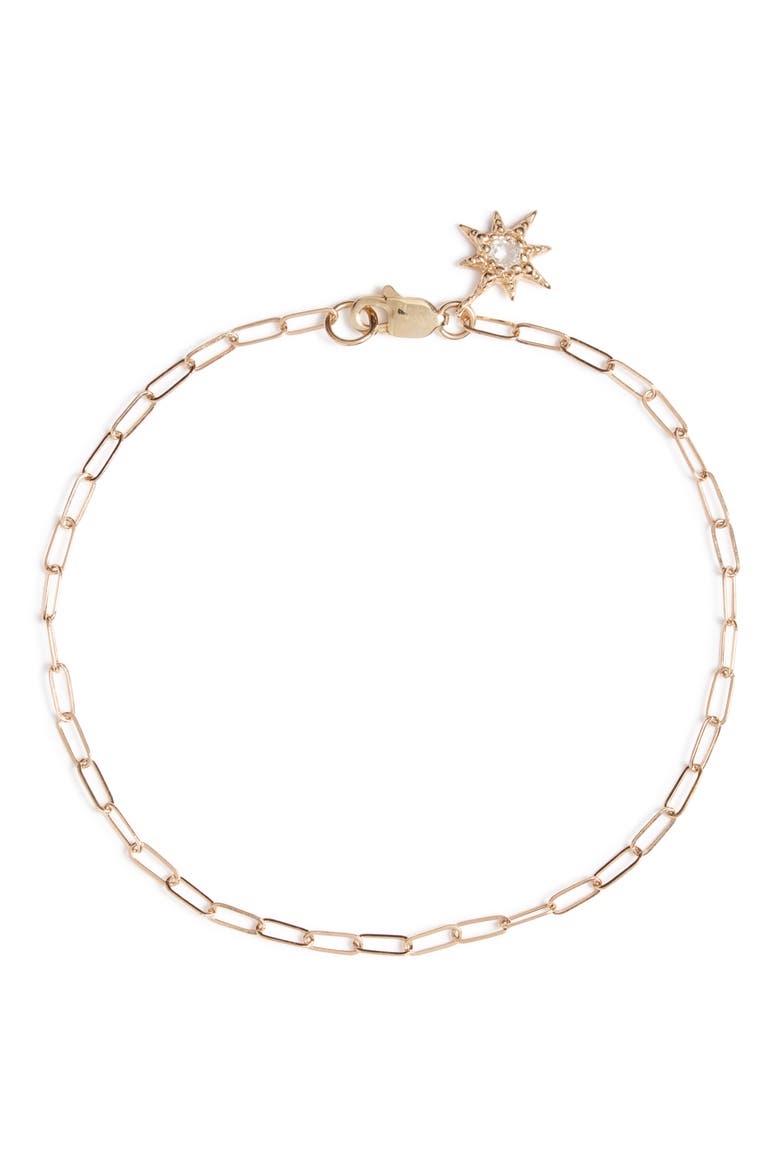 Classique Paper Clip Starburst Bracelet, Main, color, YELLOW GOLD