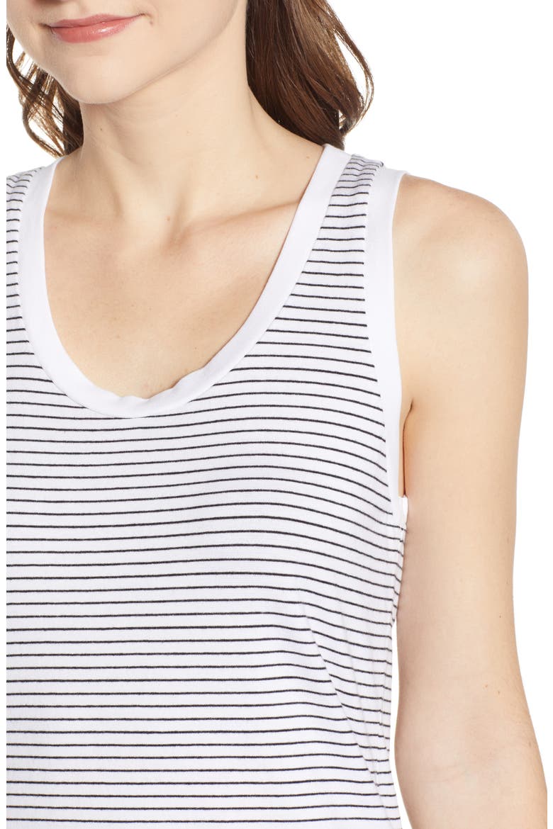 Cambria Stripe Fitted Tank, Alternate, color, TRUE WHITE / TRUE BLACK