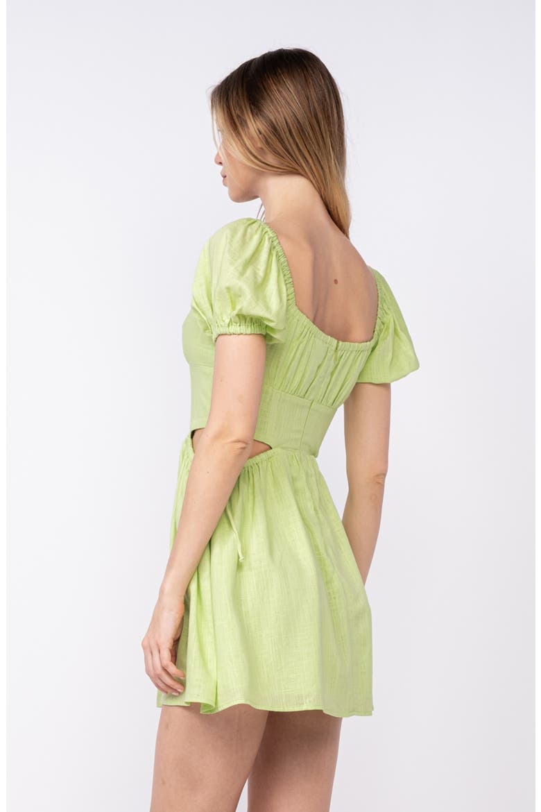 Square Neck Puff Sleeve Minidress, Alternate, color, LIGHT GREEN