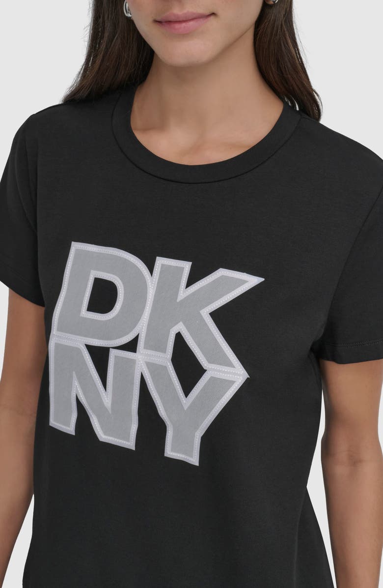 DKNY Logo Appliqué T-Shirt, Alternate, color, 