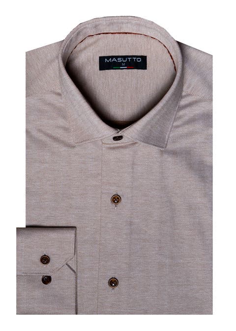 Rolo Knit Button-Up Long Sleeve Shirt