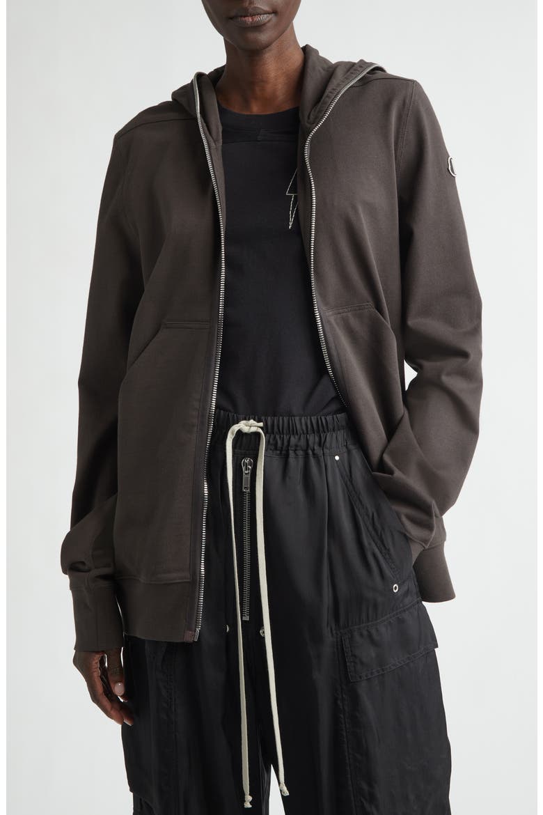 Cotton Zip Hoodie, Main, color, BROWN