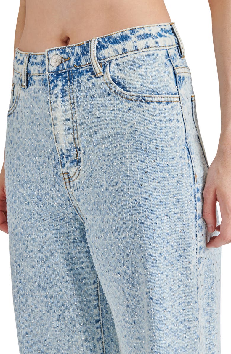 Steve Madden Avaline Embellished Textured Wide Leg Jeans, Alternate, color, 