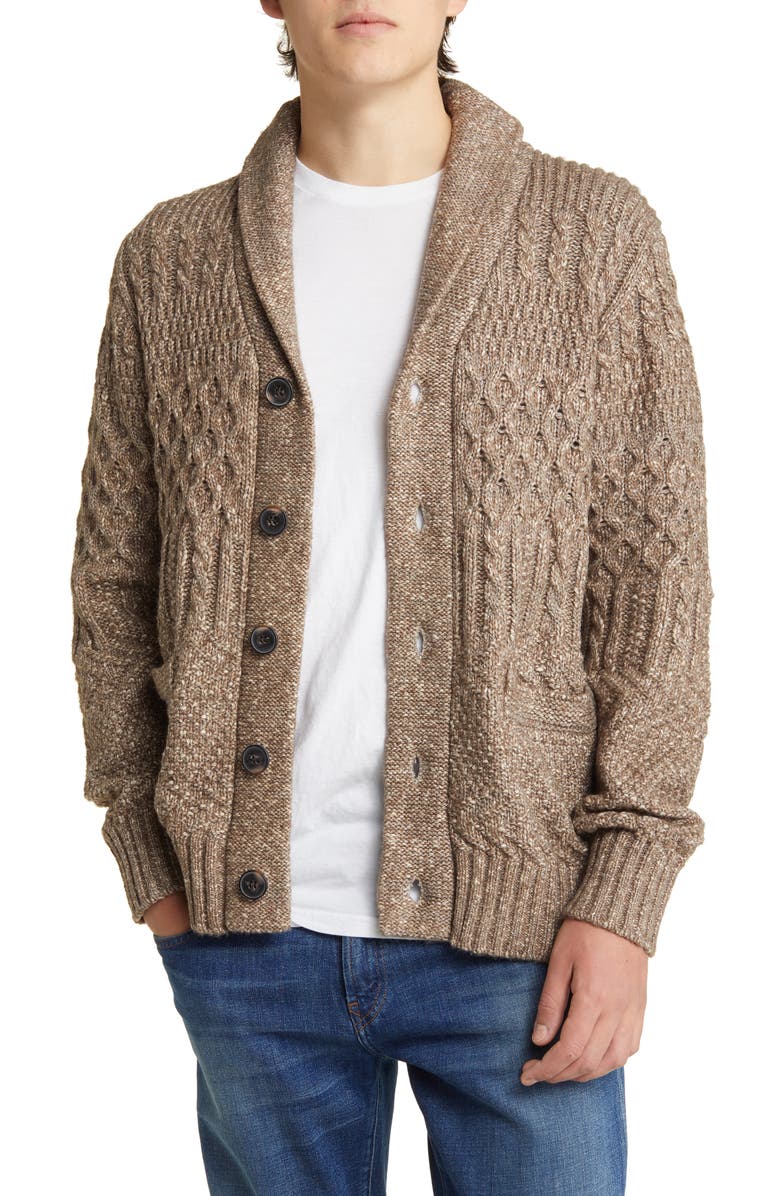Schott NYC Marled Shawl Collar Cardigan, Main, color,