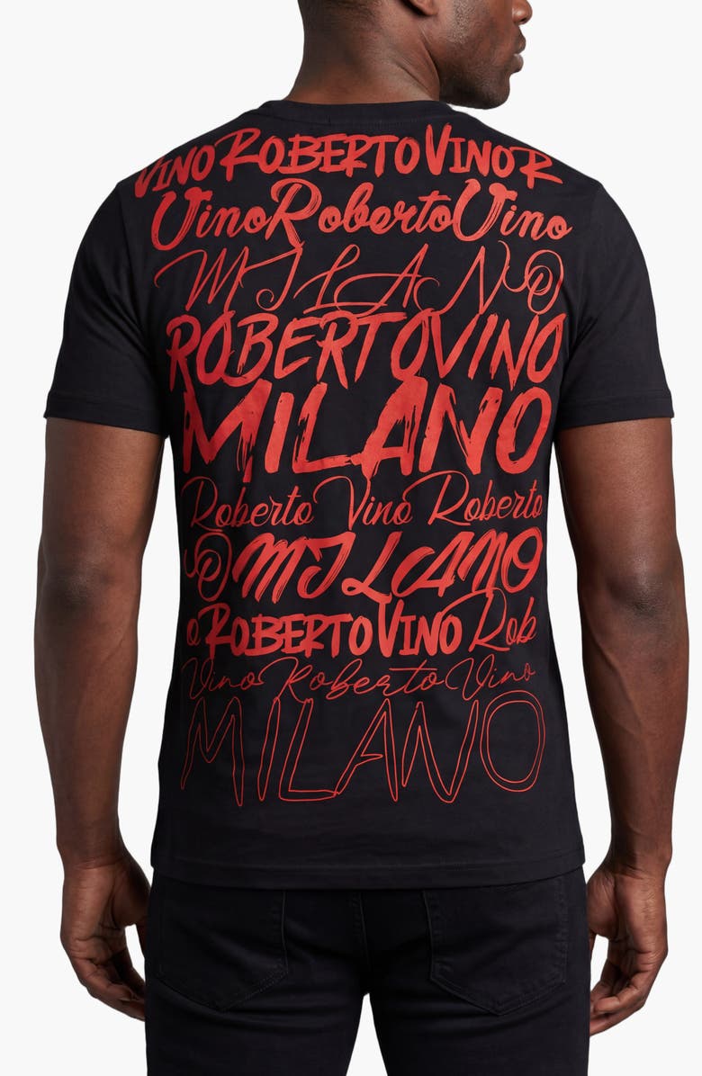Roberto Vino Big Writing Milano Slim fit Tee, Alternate, color, Black