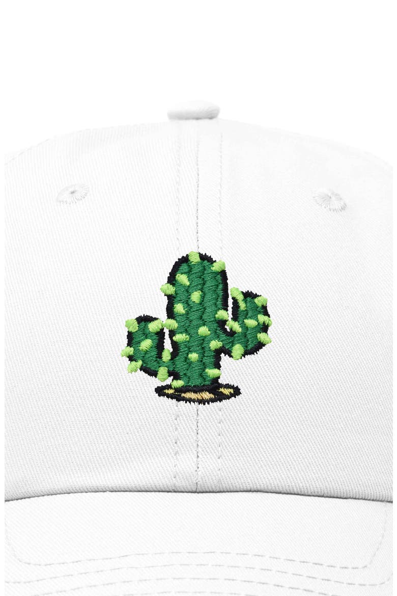 Cactus Embroidered Low Crown Cap, Alternate, color, White