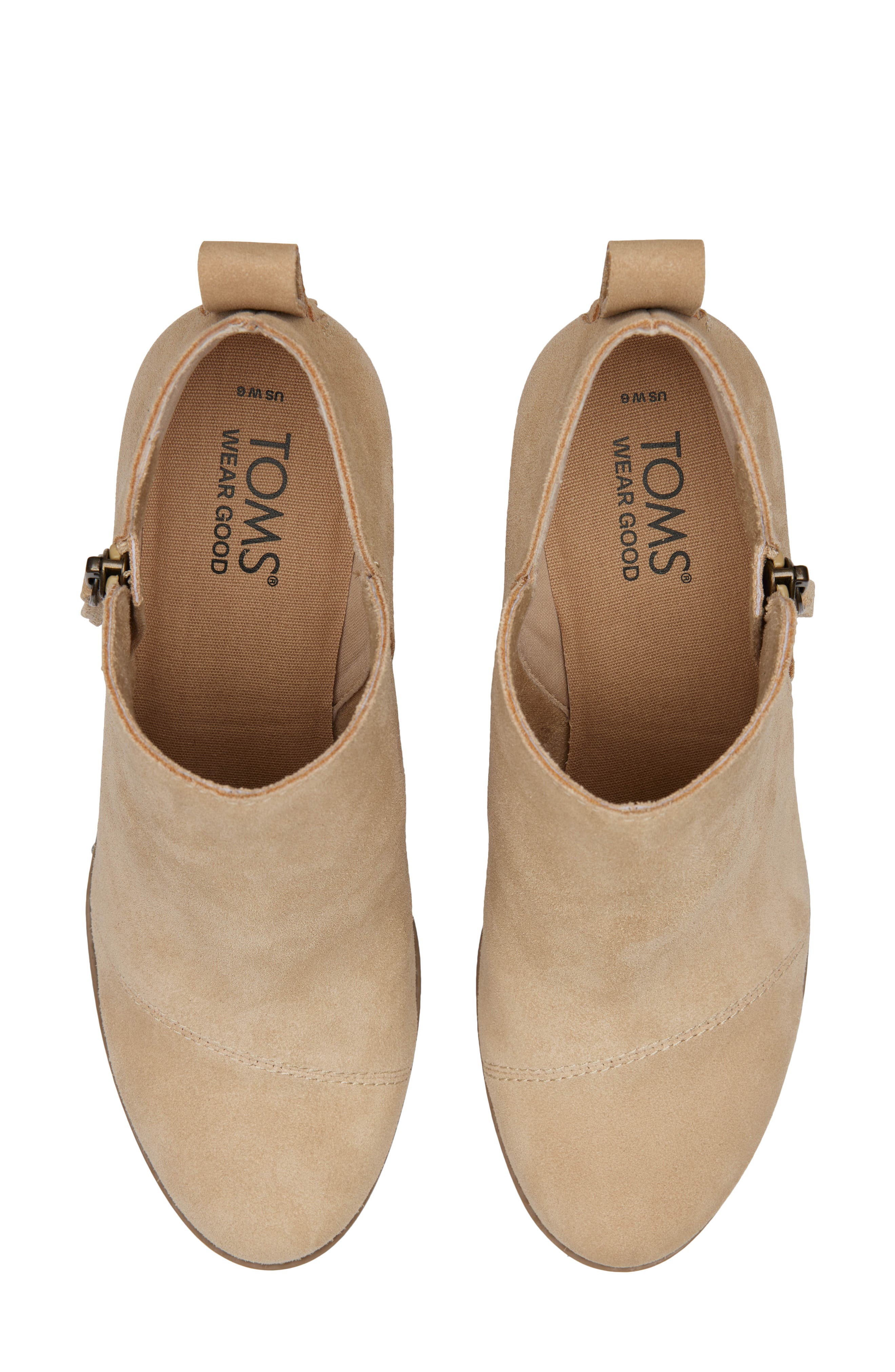 Wedge Leather Bootie, Alternate, color, NATURAL