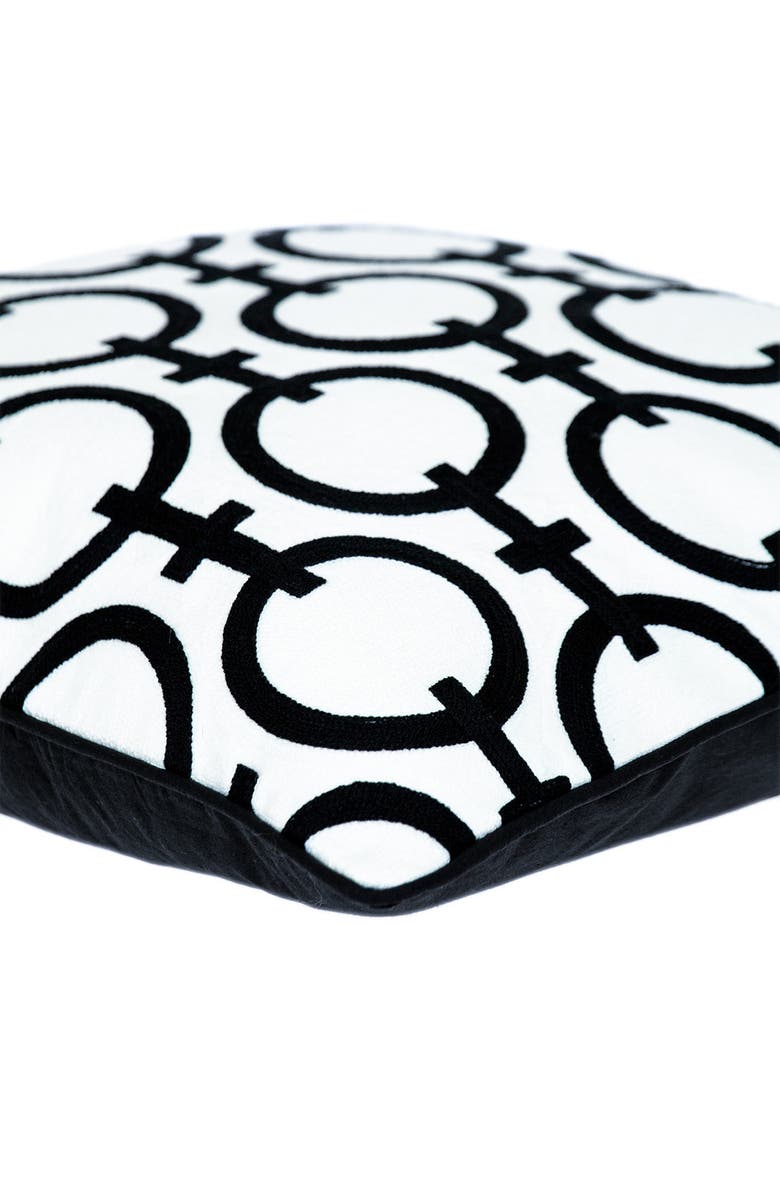 PARKLAND COLLECTION Rounder Embroidered Throw Pillow, Alternate, color, Black