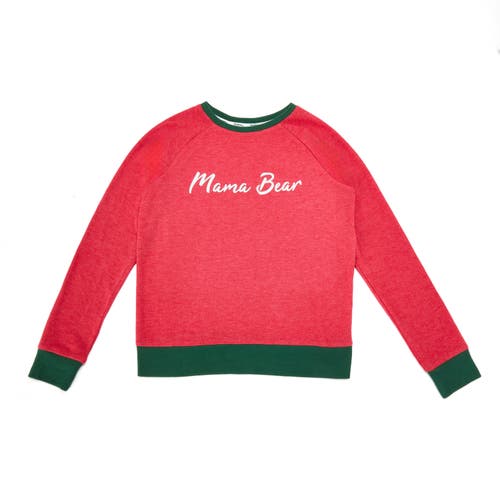 Dearfoams 2 Piece Mama Bear Holiday Pajama Set In Red