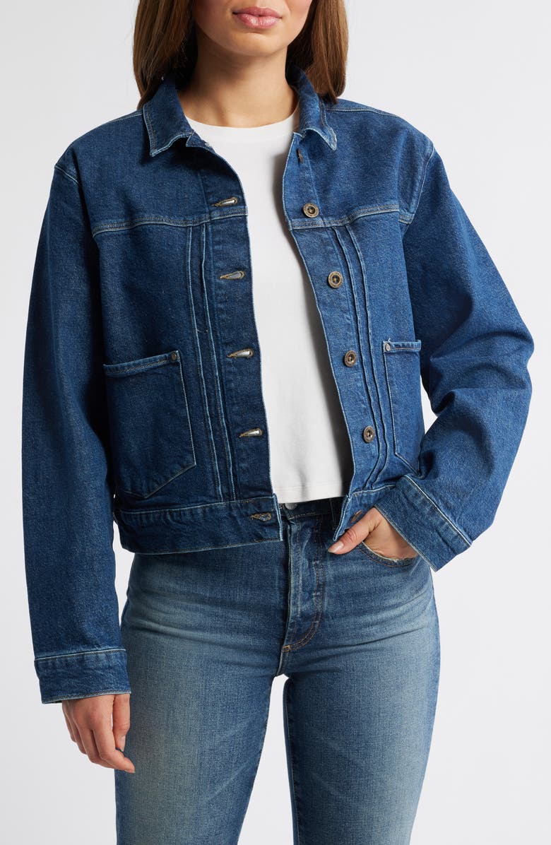 Mavi Jeans Laurel Denim Jacket, Main, color, Dark Blue Denim