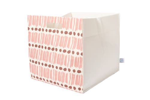 Dance Happy Lines & Dots Felt Storage Bin In Rose