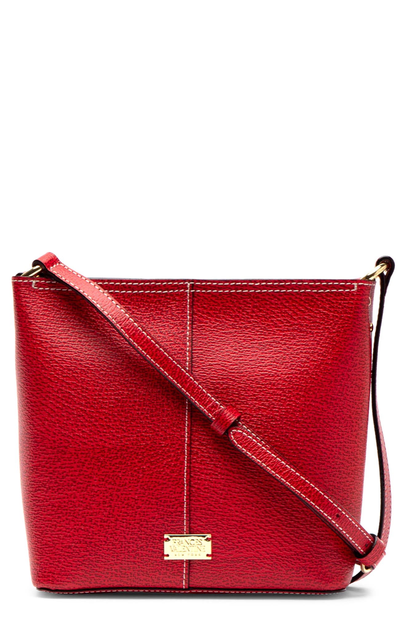 Small Fin Leather Crossbody Bag, Main, color, RED
