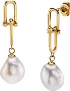 The Pearl Source White Freshwater Baroque Pearl Kira Earrings