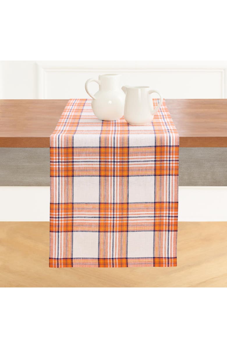 Solino Home Linen Table Runner - Orange Plaid, Alternate, color, Orange