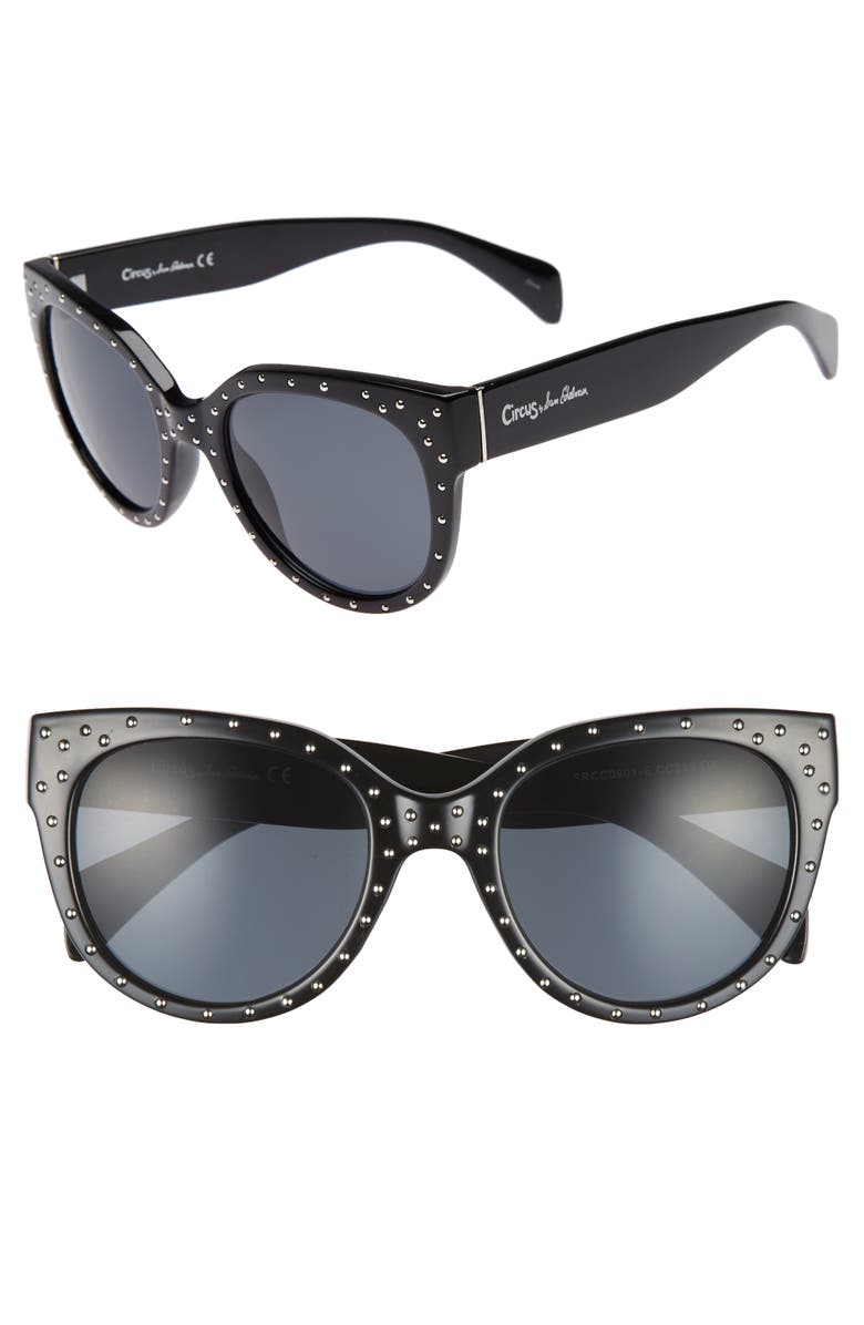 Circus NY by Sam Edelman Circus by Sam Edelman 53mm Studded Cat Eye Sunglasses, Main, color, 