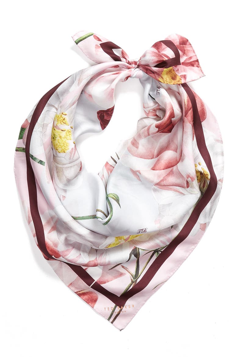 Iguazu Square Silk Scarf, Alternate, color, GREY