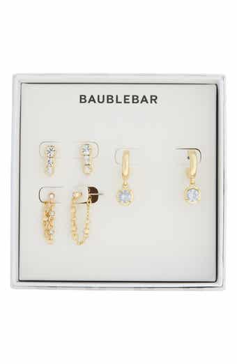 BaubleBar Set of 3 Crystal Stud, Hoop & Front/Back Earrings