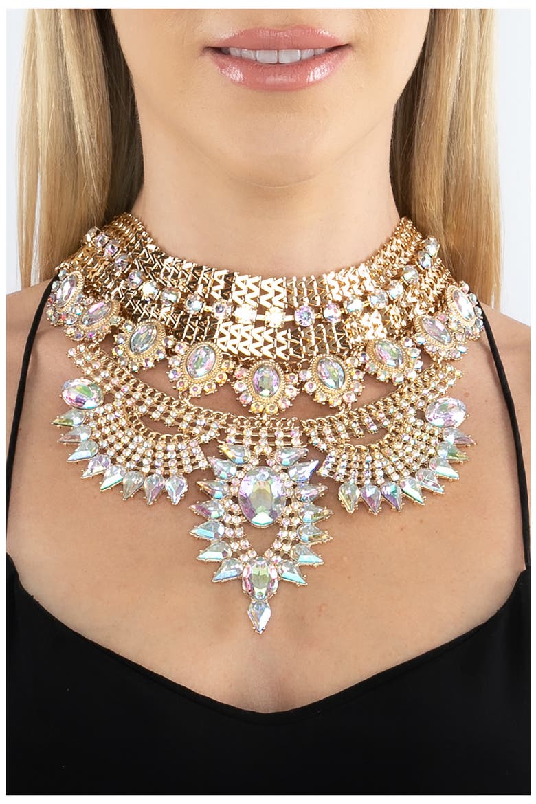 Zaniah Statement Necklace, Alternate, color, GOLD