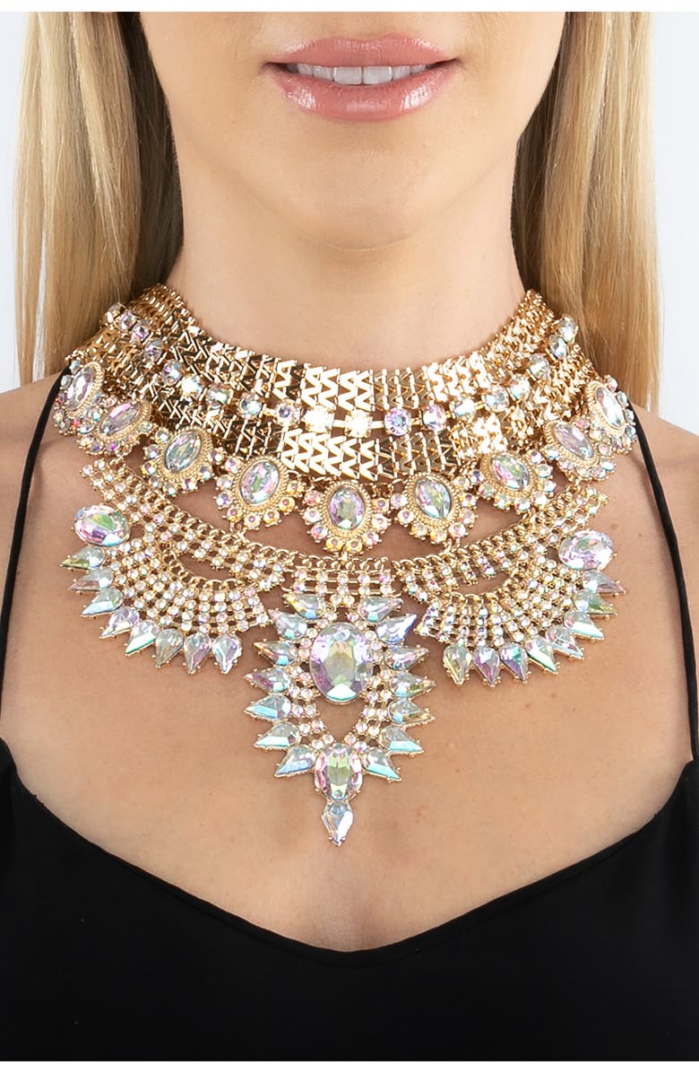 EYE CANDY LOS ANGELES Zaniah Statement Necklace, Alternate, color, Gold