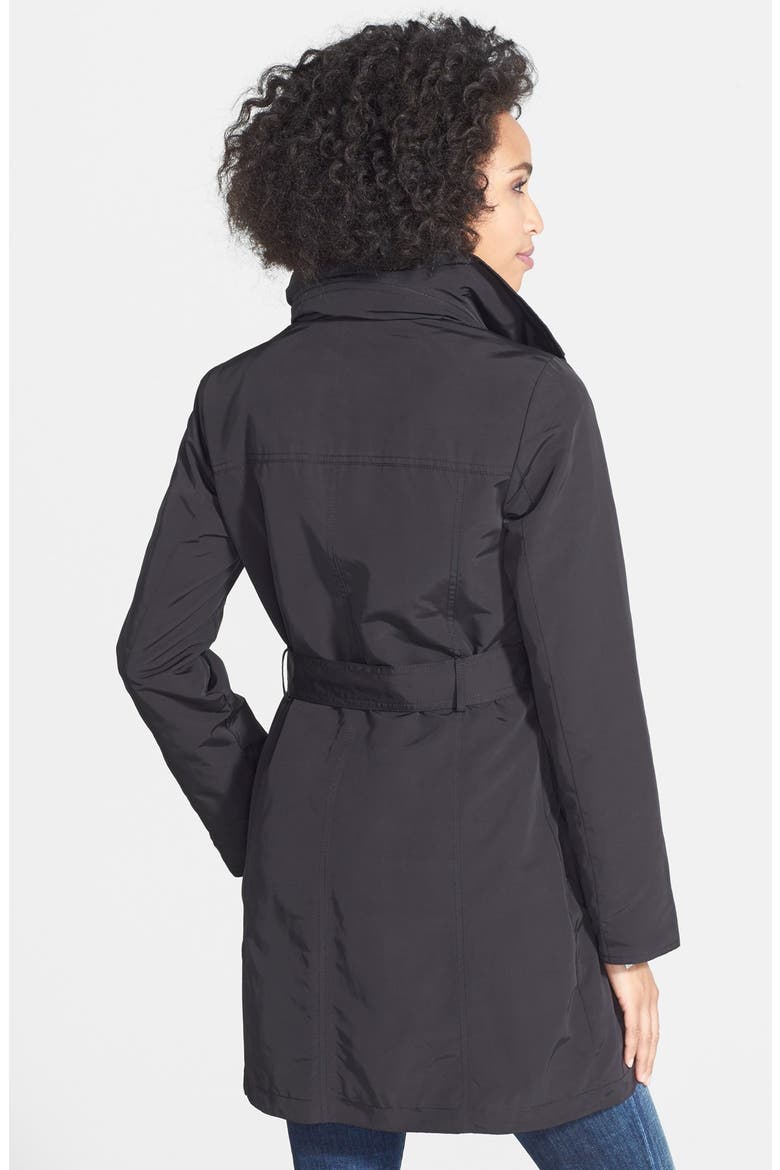 Utility Trench Coat with Removable Hood, Alternate, color, BLACK