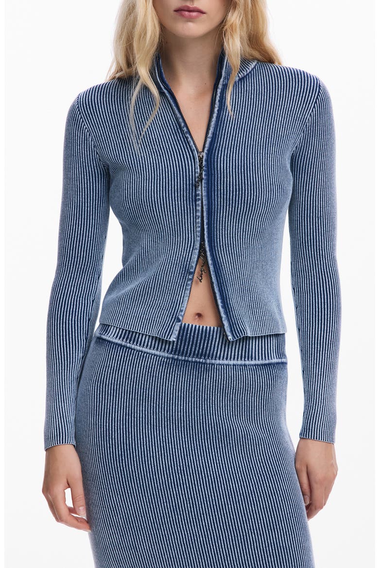 Thick Gauge Front Zip Jacket, Main, color, BLUE