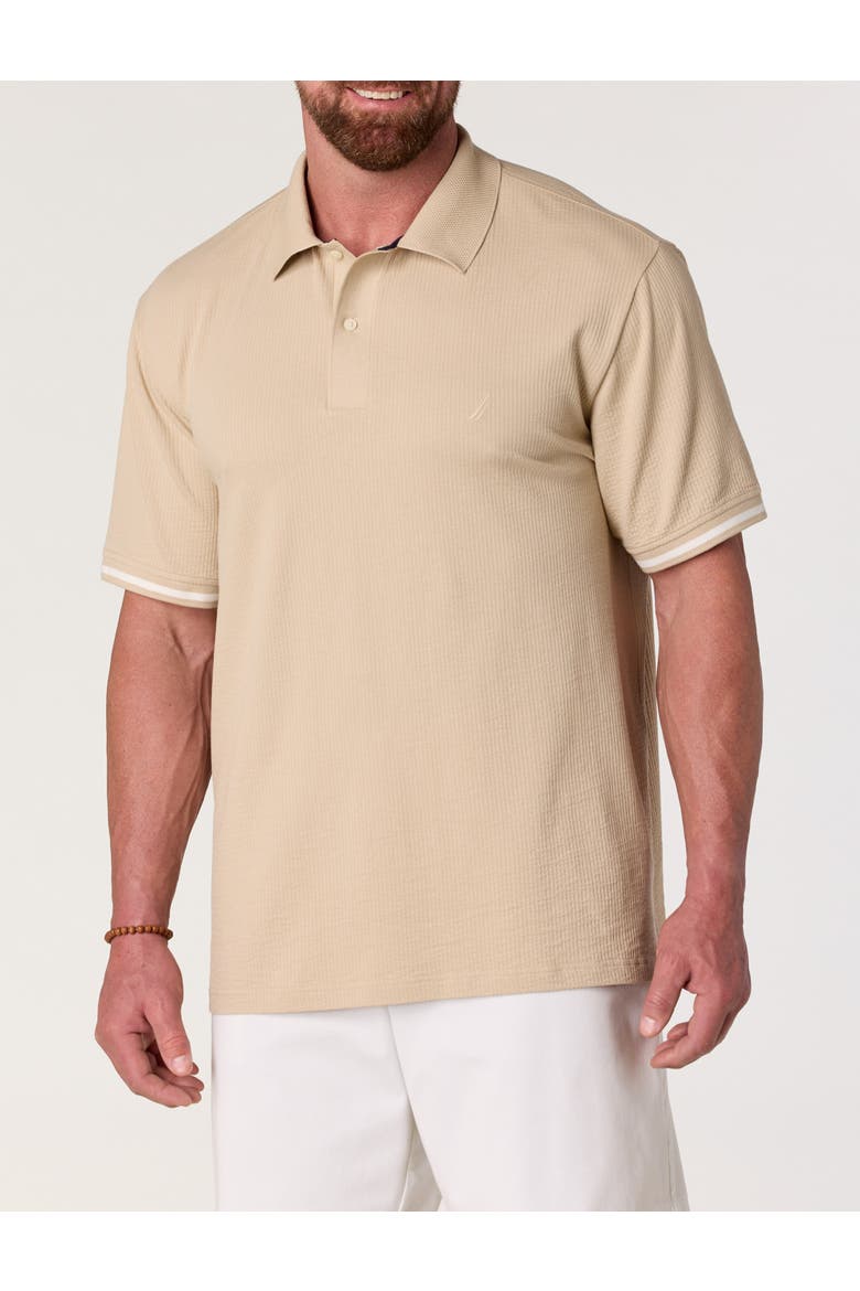 Big & Tall Compact Seersucker Polo Shirt, Main, color, MUSHROOM