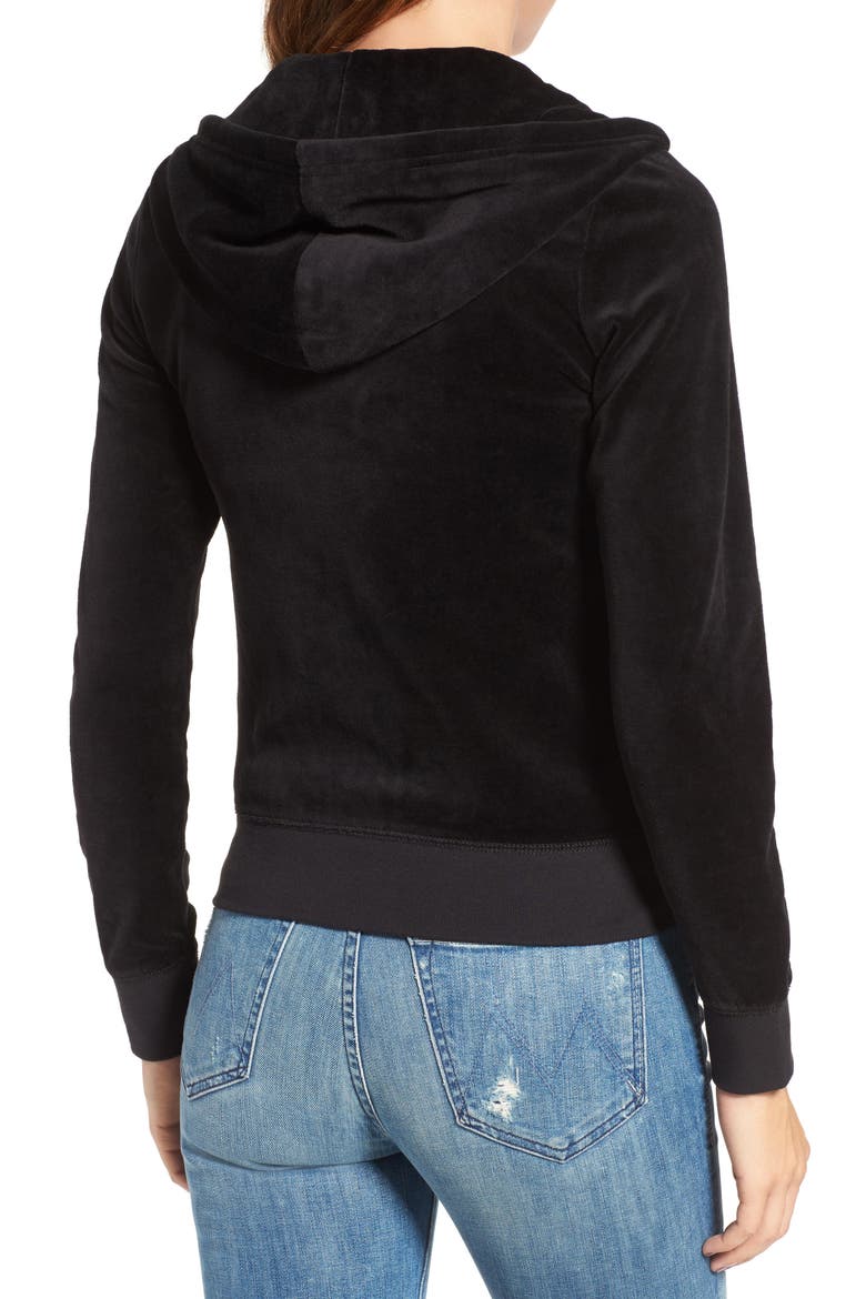 Robertson Velour Hoodie, Alternate, color, PITCH BLACK