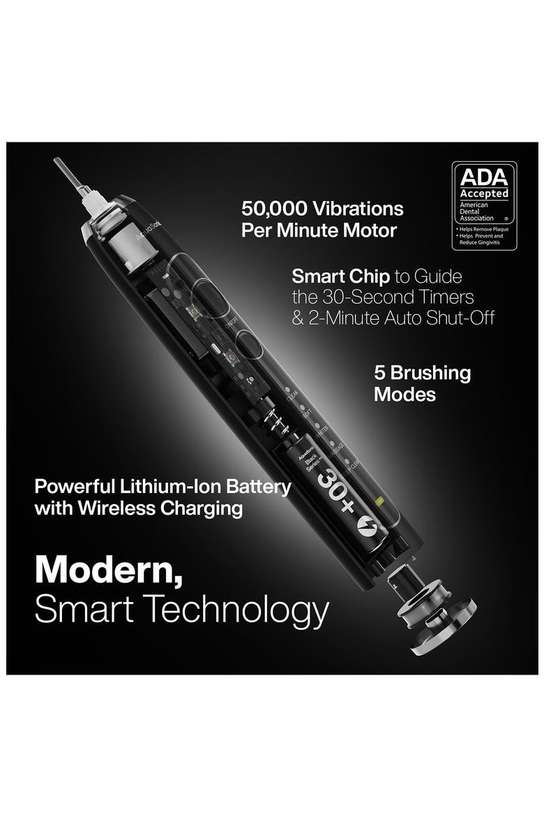 Black Series PRO Ultra-Whitening Electric Toothbrush Set, Alternate, color, BLACK