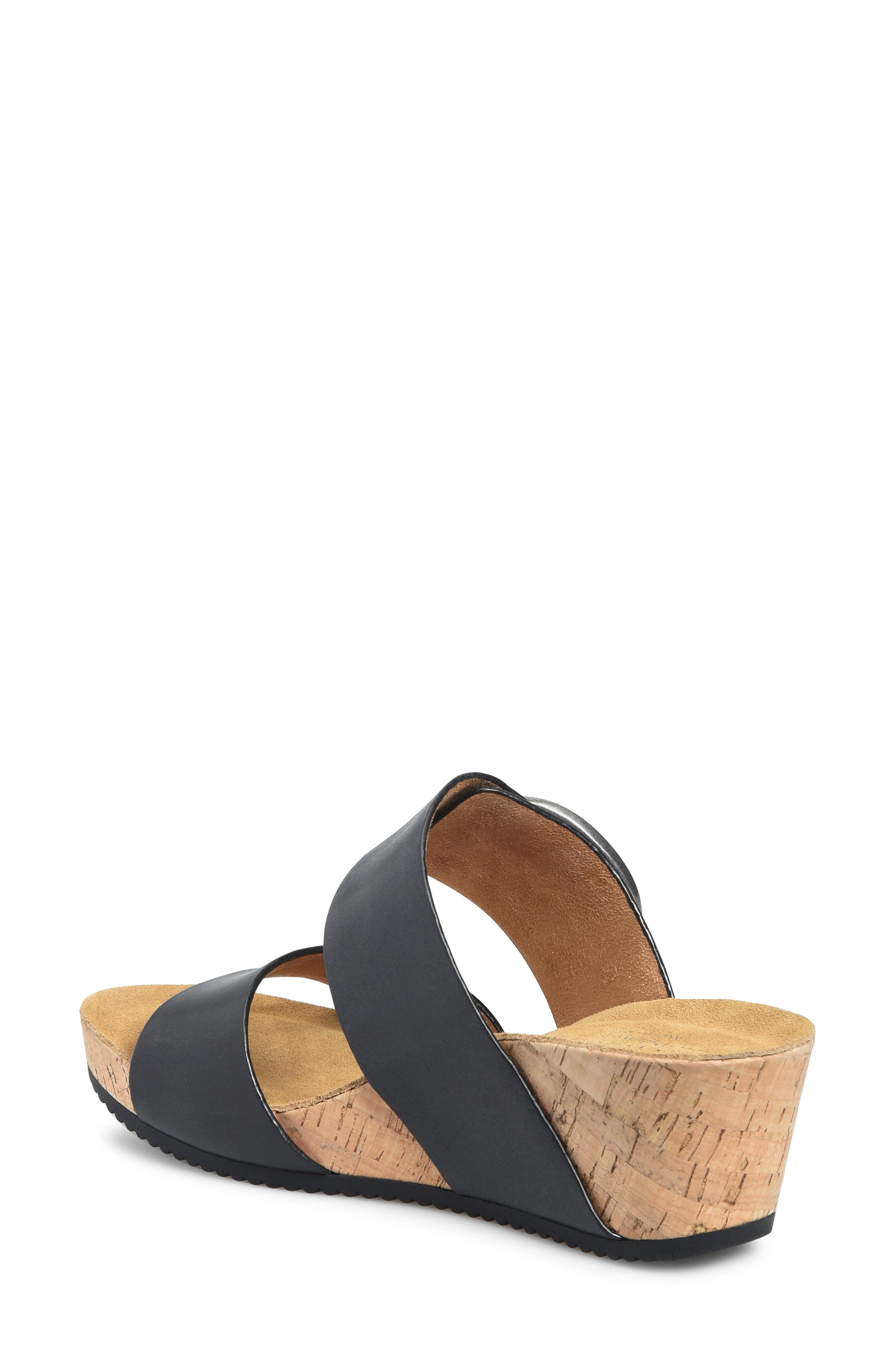 Comfortiva Elizabeth Platform Wedge Slide Sandal, Alternate, color, Black