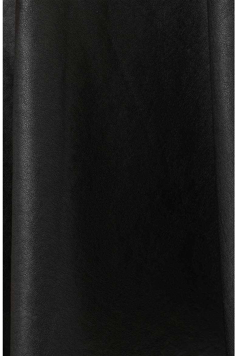 'Andie' Faux Leather Skater Skirt, Alternate, color, BLACK
