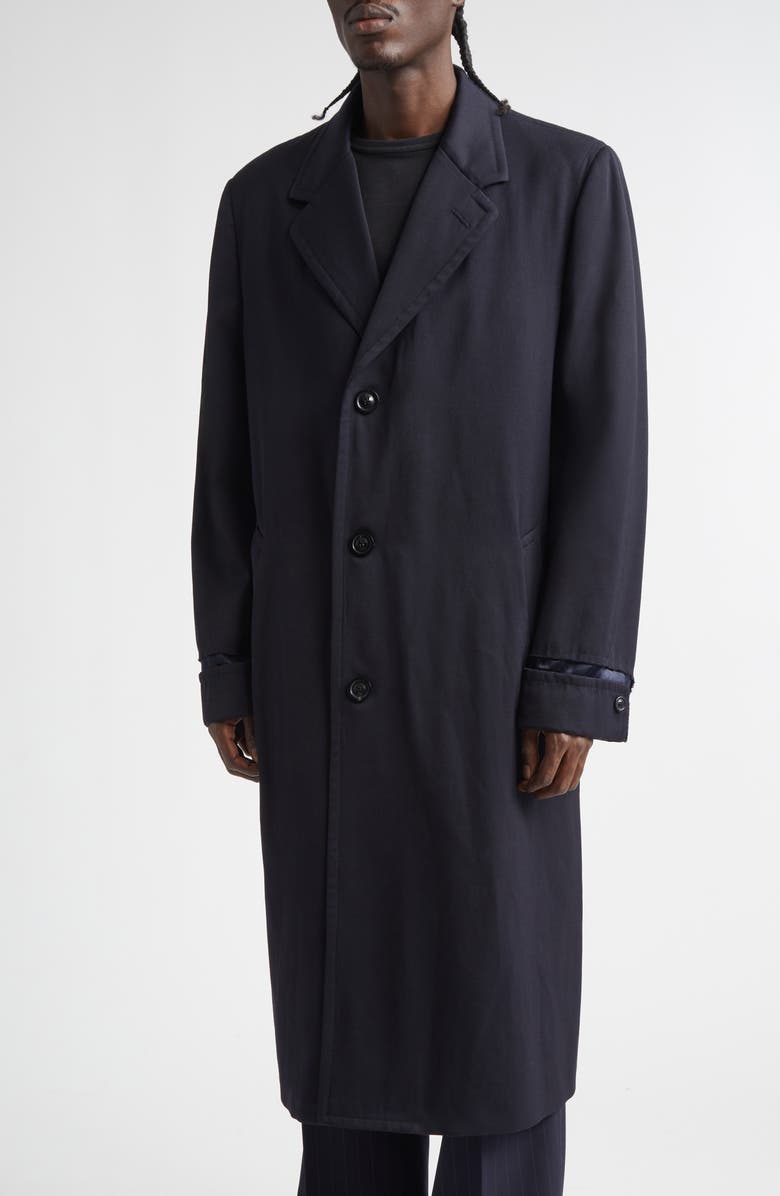 Maison Margiela Décortiqué Wool Coat, Alternate, color, Dark Blue