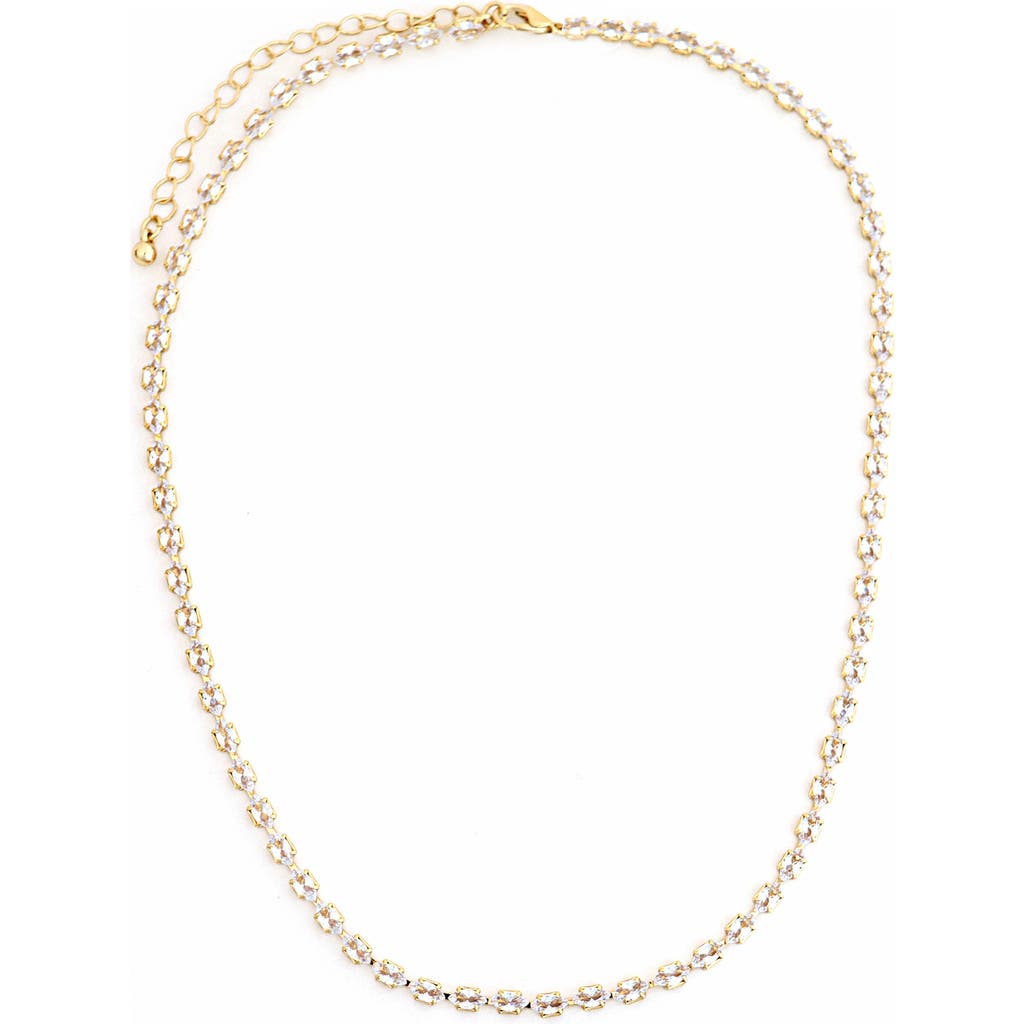 Panacea Marquise Cubic Zirconia Tennis Necklace In Gold