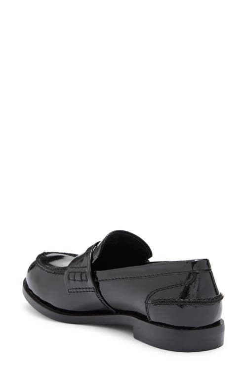 Jeffrey Campbell Books Penny Loafer In Black Crinkle Patent