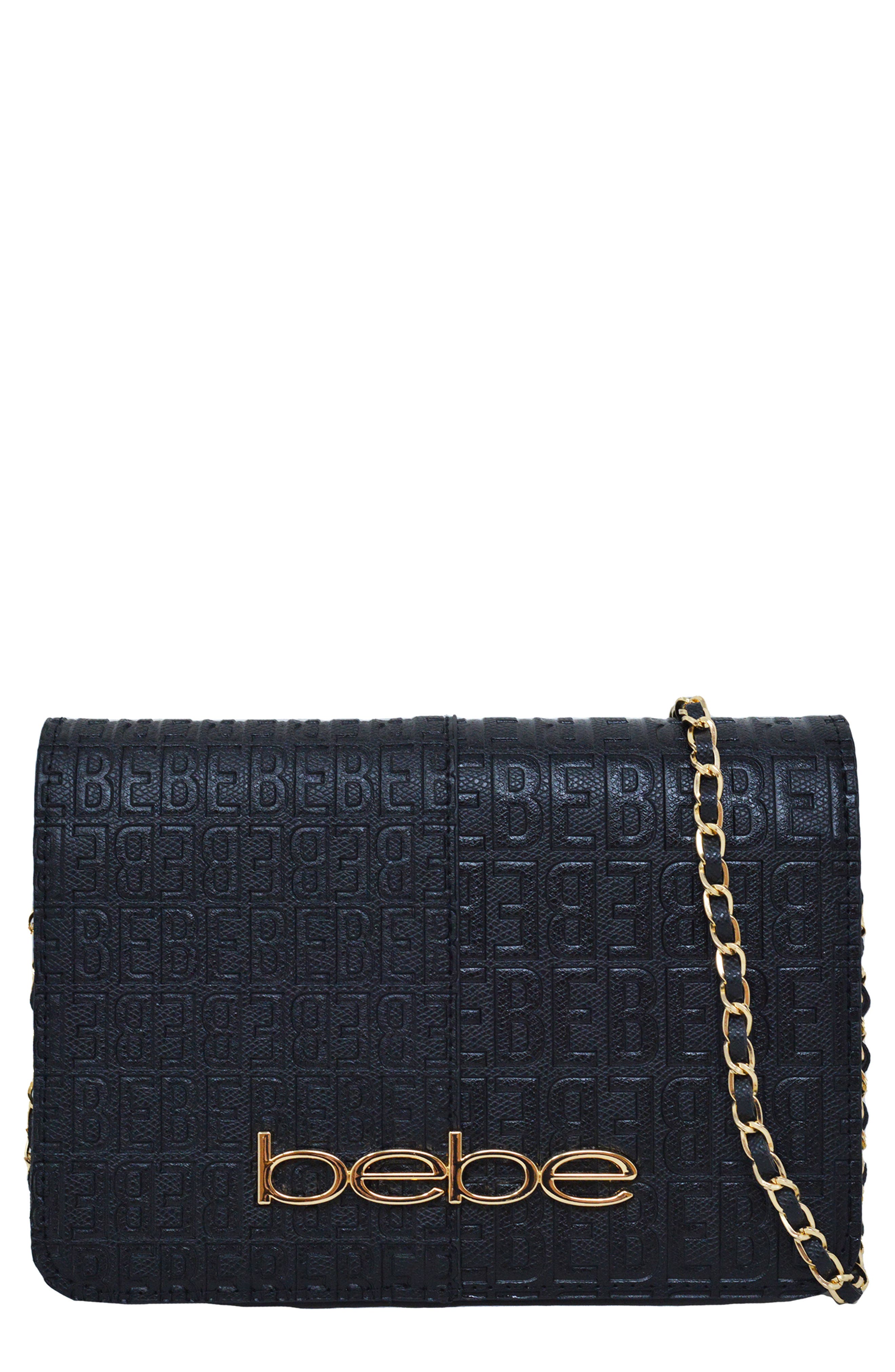 bebe Ailey Embossed Large Crossbody Bag, Main, color, 