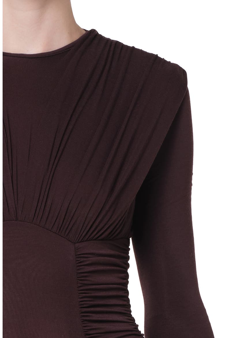 Abbi Ruched Bodysuit, Alternate, color, ROOT DARK BROWN