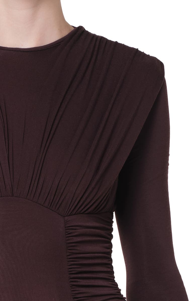 AGOLDE Abbi Ruched Bodysuit, Alternate, color, Root Dark Brown