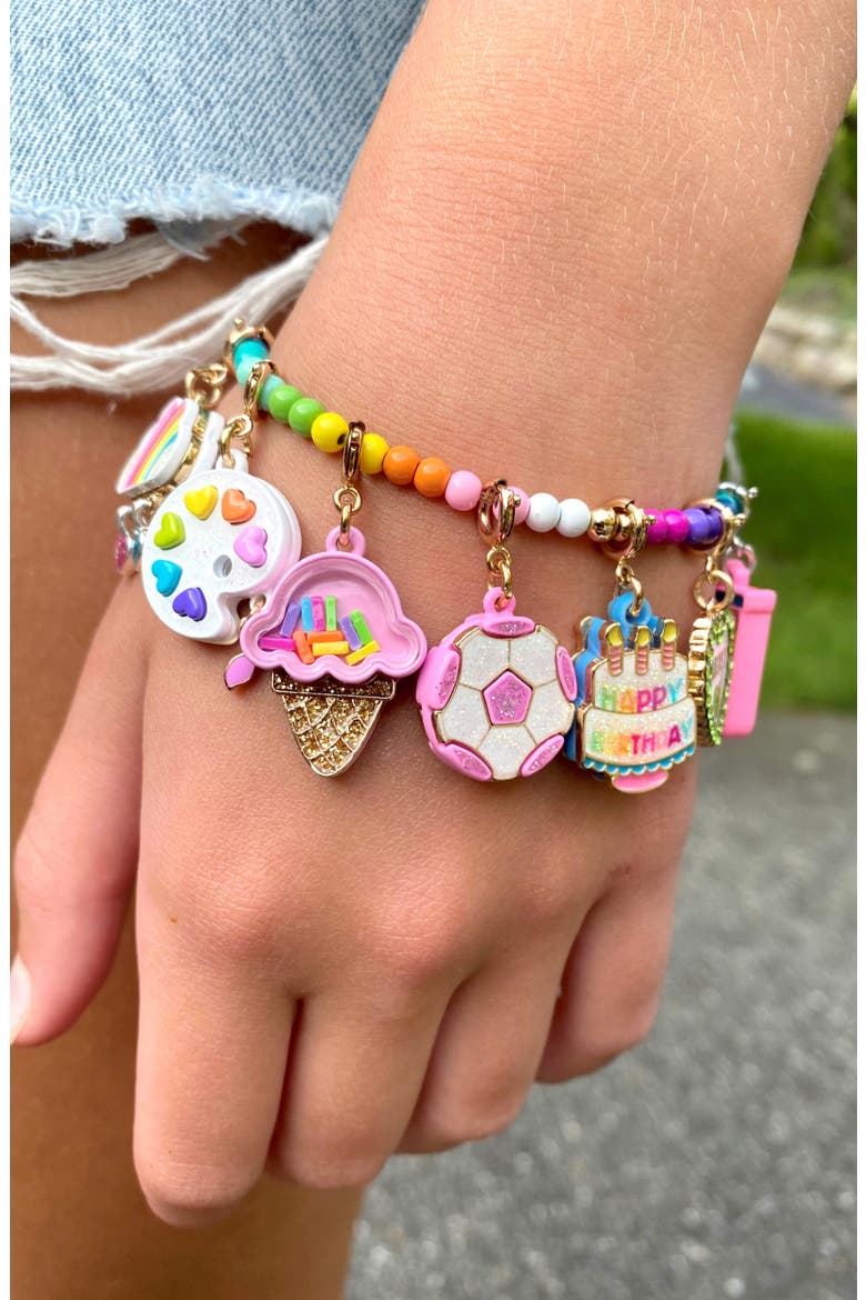 CHARM IT® Rainbow Stretch Beaded Bracelet, Alternate, color, RAINBOW