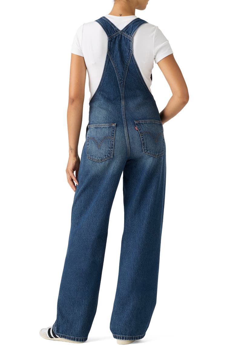 Baggy Denim Overalls, Alternate, color, GO UPSTAIRS