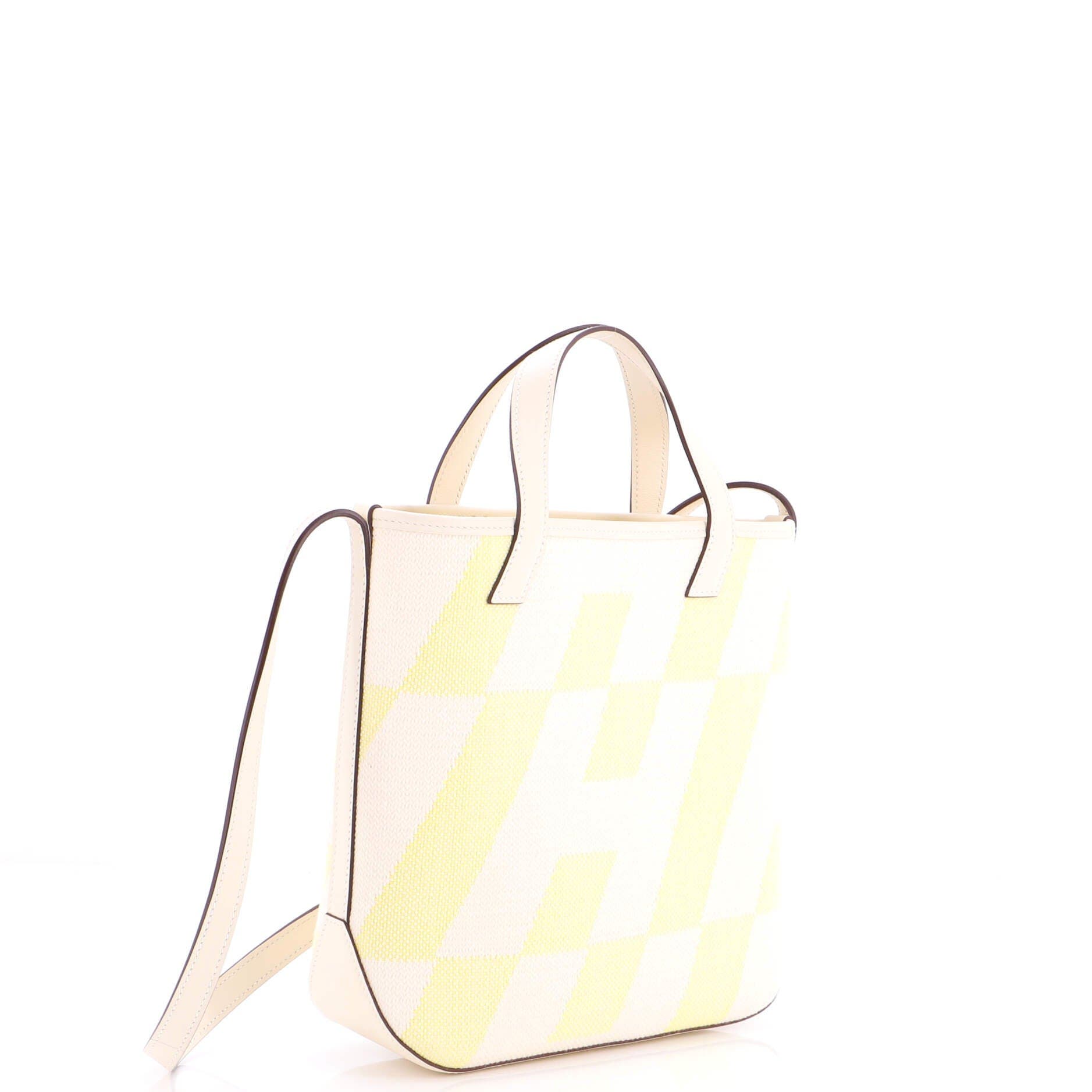 Pre-Owned Hermes Cabas H en Biais Tote Canvas with Leather 27, Alternate, color, Lime