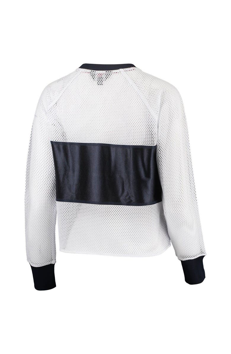 Tommy Hilfiger Women's Tommy Hilfiger White/Orange Chicago Bears Mesh Raglan Long Sleeve T-Shirt, Alternate, color,